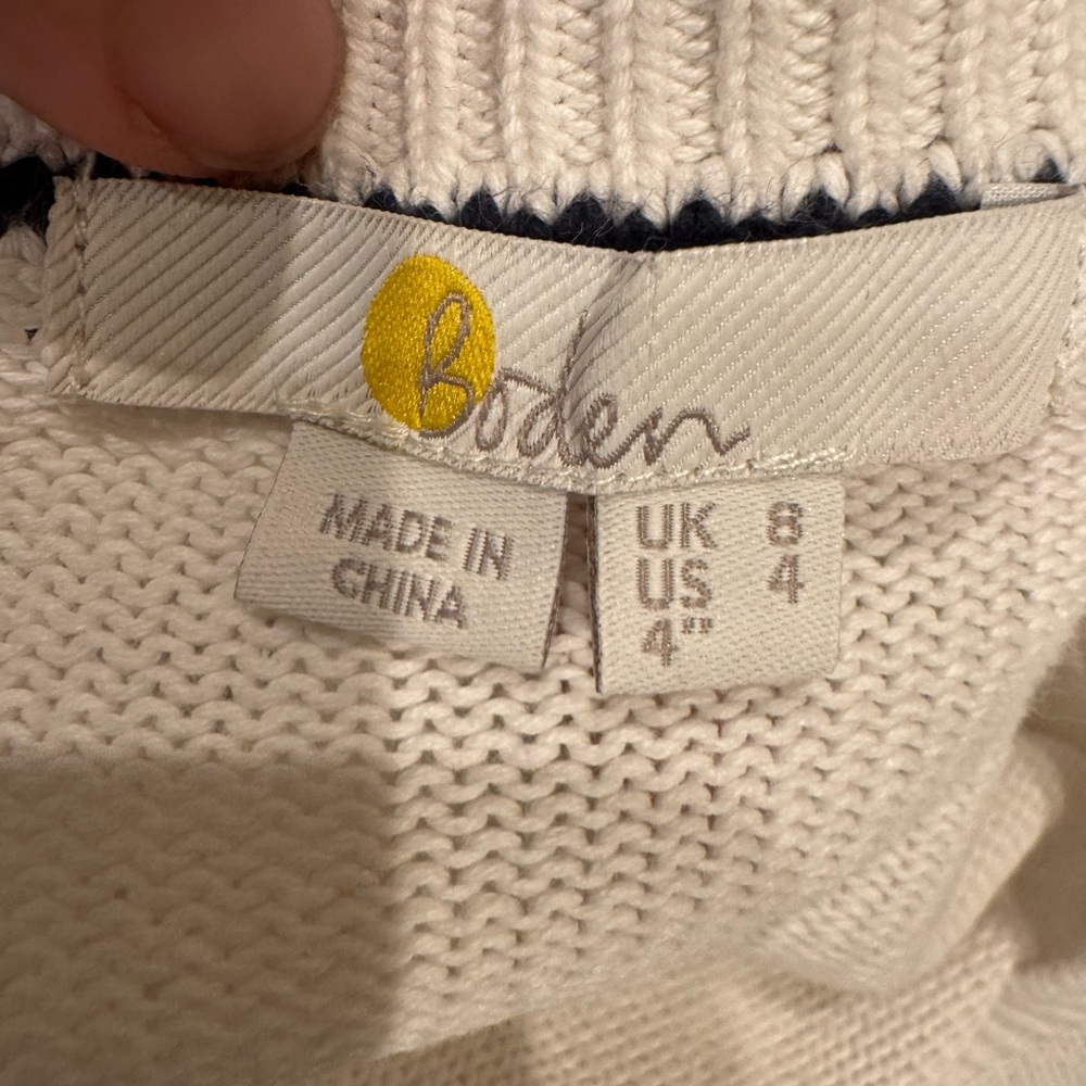 Boden Polka Dot Cream Sweater 100% Cotton - Picture 6 of 7